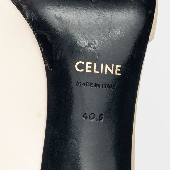 Celine Ivory & Beige Two-Tone Pointed-Toe D'Orsay Pumps - Picture 5 of 9
